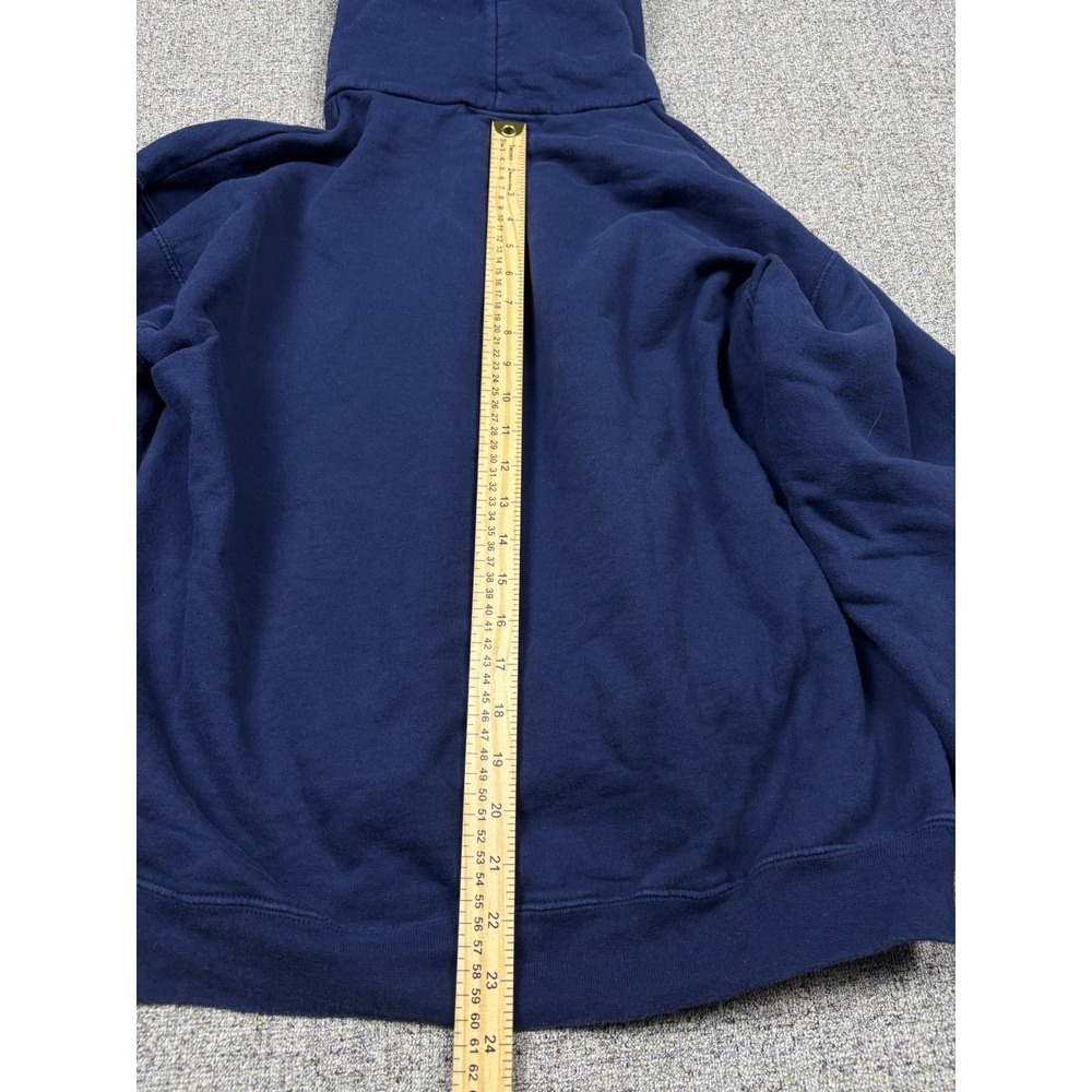 Thrasher Magazine Flame Logo Hoodie Mens Medium Navy Blue Skate Sweatshirt - Picture 7 of 8